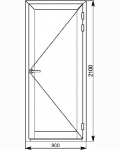 Алюминиевый дверной блок одностворчатый – 1 шт.